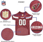 Pets First NFL Arizona Cardinals Dog Jersey, Size Small, Football Shirt Costume for Pet, Dog Sports T-Shirt, NFL Team Clothing for Cats, Licensed Pet Apparel Available in 7 Sizes and 32 Teams