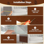Cat Scratch Furniture Protector, 78.7"x15.8" Self Adhesive Cat Scratch Mat Pad,Cut to Fit DIY Replacement Carpet for Tree,Wall,Bed,Door, Couch Protector (Brown)