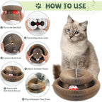 Organlada Cat Scratcher Cardboard with Bell-Ball, Foldable Slinky Cat Scratch Pad, A Magic Organ Cat Butler Toy for Cat Scratching, 1pcs