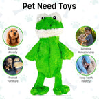 FGA MARKETPLACE Frog Flat NO Stuffing NO Squeak Plush Dog Toy, Funny Style Will Entertain Your Pet for Hours, Recommended for Small and Medium Dog 21 INCH Long