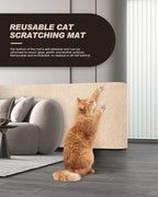 Cat Scratch Furniture Protector, Trimmable Self-Adhesive Carpet, DIY Climb Cat Scratcher Mat for Covering Cat Tower and Couch Protector from Cat Claws（Beige）