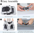 Extra Large Cat Carrier for 2 Cats, Collapsible Soft Sided Pet XL Crate for Large Mudium Big Cat 20lbs+, Car Travel Portable Bag for Long Trips Ride 24"x16.5"x16.5"