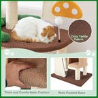 Mushroom Cat Tree, Multi-Layer Cat Tower with 2 Condos & Platforms, Cat Activity Center with Full-Wrapped Sisal Posts, Sisal Scratching Boards & Interactive Balls for Indoors (57.5")