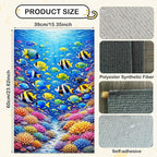 Nuxovilar Cat Scratching Mat 15.3x23.6 Inches Polyester Synthetic Fiber, Underwater Coral Reef Print, wall cat Scratcher, Scratch pad, Home Decor, Bathroom, Coastal Themed Room (2pcs)