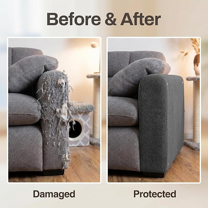 Enkman 78.7"x15.8" Thickened Cat Scratch Mat,Anti Cat Scratch Furniture Protector, Trimmable Self-Adhesive Carpet,DIY Cat Scratch Couch Furniture wall,Covering Cat Scratching Post Replacement Pads