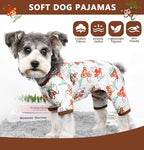 Dog Pajamas Spring Summer Dog Clothes for Small Medium Dogs Girl Boy Cute Soft Puppy Pjs Clothes Doggie Onesies Cat Pet Jammies Outfit (Brown,L)