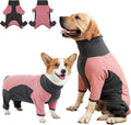 Dog Winter Coat Soft Fleece Dog Clothes for Cold Weather, Warm Dogs Pullover Pajamas Cozy Cold Weather Jacket Full Body Suit Windproof Fleece Sweater for Dogs Walking Hiking Sleeping (Pink L)
