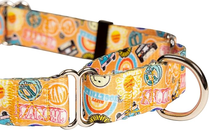 Downtown Pet Supply - Martingale Collar for Dogs - Dog Training Collar - Big, Wide & Thick Dog Collar - Escape-Proof, Weatherproof, Durable and Comfortable - Good Vibes - Large Dog Collar