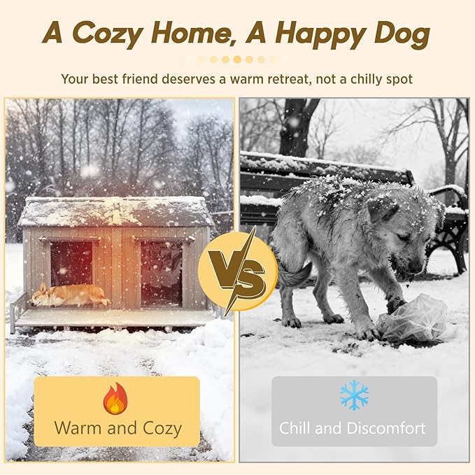 55.5" L Extra Large Dog House Outdoor, Wooden Dog Kennel for Large Breeds, Weatherproof XL Dog House with Openable Roof & 2 Doors, Cozy Indoor/Outdoor Doghouse for Large Small Dogs