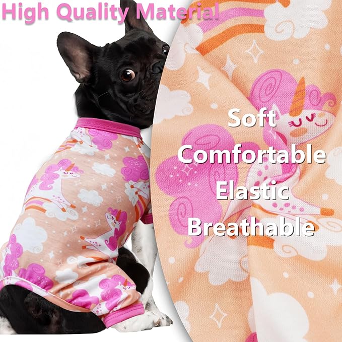 Dog Pajamas Spring Summer Dog Clothes for Small Medium Dogs Girl Boy Cute Soft Puppy Pjs Clothes Doggie Onesies Cat Pet Jammies Outfit (Large)