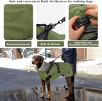 Doglay Dog Coat with Harness, Reflective Warm Dog Jacket Waterproof Puppy Winter Coat for Cold Weather, Adjustable Fleece Jacket for Small Medium Large Dogs