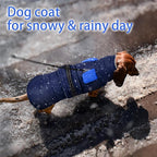 MIGOHI Snowproof Dog Coat - Thick Fleece Dog Jacket with Adjustable Collar, Keep Warm Winter Coat for Medium Dogs Cold Weather Walking Playing,Australian Shepherd,XL,DarkBlue