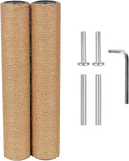 7.4cm 2.91in Diameter Cat Tree Scratching Post Replacement Jute Pole Parts for Cat Tower (15.75in/40cm, M8*2poles)