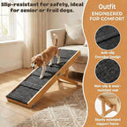 Dog Ramp for Couch & Bed for Small Dogs, Foldable Small Dog Ramps for Sofa - 31.5" LX12 W, 4 Adjustable Height, Portable, Stable, Non-Slip, Carry Handle, Walnut