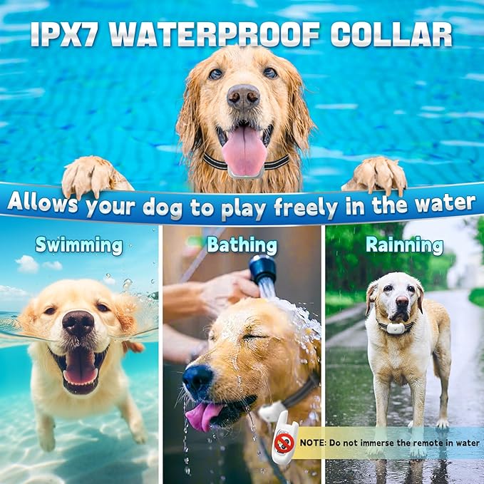 Dog Shock Collar with Remote Control- [Newly Upgraded] Training Collar for Small Medium Large Dogs, Electric Collar for Dogs Training Rechargeable, E Collar with Beep, Vibration & Shock-Lock Keypad。