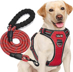 No Pull Dog Harness Adjustable Reflective Oxford Easy Control Medium Large Dog Harness with A Free Heavy Duty 5ft Dog Leash