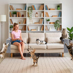 Cat Scratch Couch Protector with Natural Sisal for Protecting Couch Sofa Chair Furniture 23.6" L*19.7" W(Smoke Gray, Right Hand)