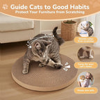 Cat Scratch Pad, Cat Scratcher Cardboard & Cat Scratching Pads - Round Cat Scratcher Refill (6pcs), 10 Inch Diameter 7/8 Inch Thick cat scratchers for Indoor Cats (1 Pack Round)