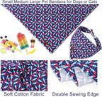 4th of July Dog Bandana, Patriotic Bandana for Small Medium Dog, Cute Patriotic Puppy Bandana, Cotton American Flag Pet Triangle Bid Scarf Kerchief for Girl Boy Dogs or Cats