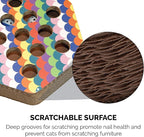 Furhaven Scratching Pad Ball Track Cat Toy w/ Catnip for Indoor Cats - Hexagonal Busy Box Scratcher - Rainbow Scales, One Size