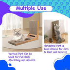 L Shape Cat Scratch Large Pad Wall Mounted - Durable Cardboard Scratcher for Indoor Cats, Space-Saving Design, Protects Furniture, Vertical & Horizontal Use, Catnip Included, Eco-Friendly