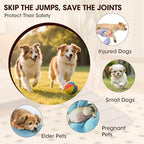 Dog Ramp for Bed, 43.3" Long Wooden Pet Ramp for Small & Large Dogs, 4 Adjustable Heights 12.6" to 24" with Anti-Slip Carpet & Carrying Handle Holds, Portable Dog ramps for Car, Bed, Couch, Outdoo