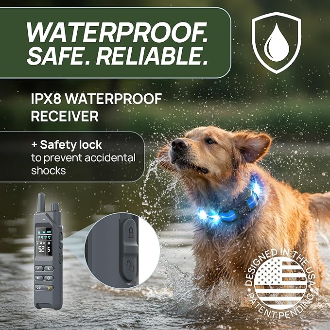 Dog Shock Collar (New Version) with 360° LED Lights – 4200FT Dog Training Collar with Remote, IPX8 Waterproof, Beep/Vibration/Safety Shock Modes, Rechargeable E-Collar for Dogs