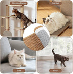 4 Pcs Cat Scratcher Mat Sisal Cat Scratching Pad Scratch Mat for Cat with Adhesive Loop Tape Cat Scratch Pad Rug for Protect Wall Couch Window Perch Cat Wall Furniture Cat Shelves, 15.7x7.8 in