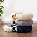 ZOMISA Cat Tunnel Bed for Indoor Cats, Cute Cat Donut Toy Tunnel for Small Large Cats with Washable Circle Cushion, Peekaboo Pet Cave Play Tunnel for Kitten, Puppy, Navy Blue