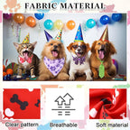 Hosuly 50 Pcs Paw Bone Print Dog Bandana Collar Set Value Package Includes Dog Bow Tie Necktie Collar Pet Scarf Bow Flowers Hexagonal Bowtie Cat Grooming Accessories for Pet Festival Photography