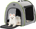 PETSFIT Collapsible Dog Crate, Travel Dog Crate - 19 Inch Lightweight, Roomy, Easy to Set Up, Sturdy Soft Dog Kennel with Thick Mat, Gray