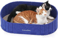 FUKUMARU Cat Scratcher, 24 Inch Sofa Shape Cat Scratcher Couch Bed, Reversible Detachable Cats Scratching Board, Round Cats Scratch Pads Refill Indoor, Blue