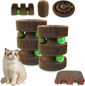 Cat Scratch Pad, Kitty Magic Organ Cat Scratching Board with Catnip Ball, Reversible Interactive Cat Toys Scratcher Cardboard,Kitten Pads(2PCS)