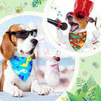 8 Pieces Summer Boy Dog Bandanas Dinosaur Triangle Bid Scarf for Dogs Pet Cute Colorful Adjustable Bandana Accessories for Small Medium Pet Puppy Cats