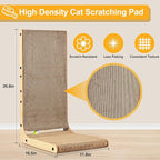 Cat Scratcher L Shape Large, 26.8 inch Cat Scratching Pad for Indoor Cats, Cardboard Cat Scratch Pad with Ball Toy