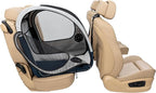 PetSafe Happy Ride Collapsible Travel Crate - Safe Travel Containment with Heavy Duty Aluminum Frame, Mesh Windows, Convenient Storage Pockets & Secure Seat Belt Access - Road Trip Crate