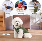 BEAUTYZOO Winter Dog Coat with Harness Built in, Warm Dog Puffer Jacket Vest Padded Fleece Cold Weather Coats Windproof Waterproof Snow Jackets Clothes for Small Medium Puppy, Green S