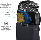 Week Away Dog Travel Bag (15"x7"x14", Paw Print) - Includes 2 Pet Food Storage Containers + 2 Collapsible Dog Water Bowls - Airline Approved Travel Accessories, Great for Weekend Trips
