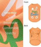 Fitwarm Happy Easter Bunny Dog Shirt, Easter Dog Clothes for Small Dogs Boy Girl, Cute Pet Outfit, Green, Blue, White, Orange, Small