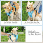 No Pull Dog Harness, Reflective Comfortable Vest Harness with Front & Back Easy Control Handle Adjustable Soft Padded Pet Vest for Small to Large Dogs(Pink,XL)