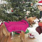 Fragralley Dog Coat Medium, Waterproof Dog Jacket with Warm Fleece Lining, Adjustable Reflective Dogs Winter Coat, Turtleneck Pet Coats for Cold Weather (Rose Pink M)