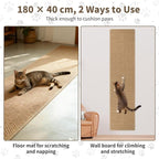 71" X 15.8" Thickened Cat Wall Climbing Carpet, Extra Large Cat Wall Scratcher Mat Tall Wall Mounted Climbing Cat Scratcher with 16 pcs Fixed Nails for Indoor Furniture Couch Sofa Protection (Camel)