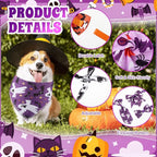 Reginary 120 Pcs Halloween Dog Bandanas Bulk Dog Bows Set Bow Ties Cat Scarf Colorful Washable Triangle Pet Kerchief Cute Bib for Summer Small Medium Large Pets Grooming Accessories Costume
