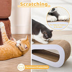 COZIWOW Cat Scratcher Lounge, Cat Scratching Board, Cardboard Lounge Bed, Durable Cat Scratching Pad Furniture Protector for Indoor Cats Kittens (Grey)