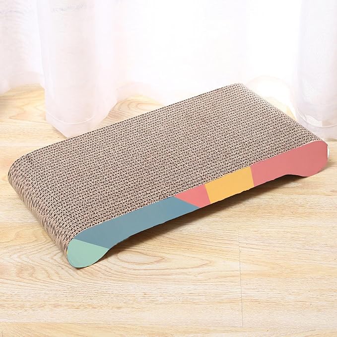 Cat Scratch Board, Bone-Shaped Design cat Scratch pad, Brown Corrugated Cardboard, pet cat Toy, Reversible cat Scratch Toy (1pcs)