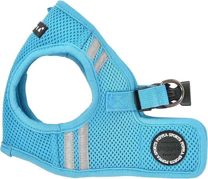 Puppia Soft Vest Dog Harness No Choke Step-in Reflective Triple Layered Breathable Mesh for Small and Medium Dog, Sky Blue, X-Large