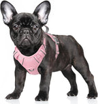 BARKBAY No Pull Dog Harness Large Reflective Dog Harness with Front Clip and Easy Control Handle for Walking Training Running with ID tag Pocket(Baby Pink,S)
