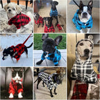 KOOLTAIL Plaid Dog Hoodie Pet Clothes Sweater with Hat and Pocket for Small Medium Large Size Dogs, Soft Winter Warm Dog Cold Weather Coat, Fleece Fall Dog Hooded Sweatshirt for Puppy Cats, Red XL