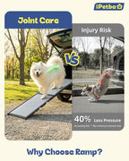 XLarge Dog Ramp for Car, SUV & Truck – Joint & Spine Relief, Anti-Slip Surface, Heavy-Duty, Stable, Up to 200 lbs