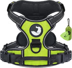 Joytale No Pull Dog Harness for Large Dogs, Reflective Pet Vest with Front Clip, Adjustable Soft Padded Harnesses with Easy Control Handle for Training and Walking, Green, L